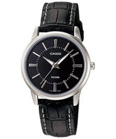 Casio, Women’s Watch Analog, Black Dial Black Leather Band, LTP-1303L-1AVDF